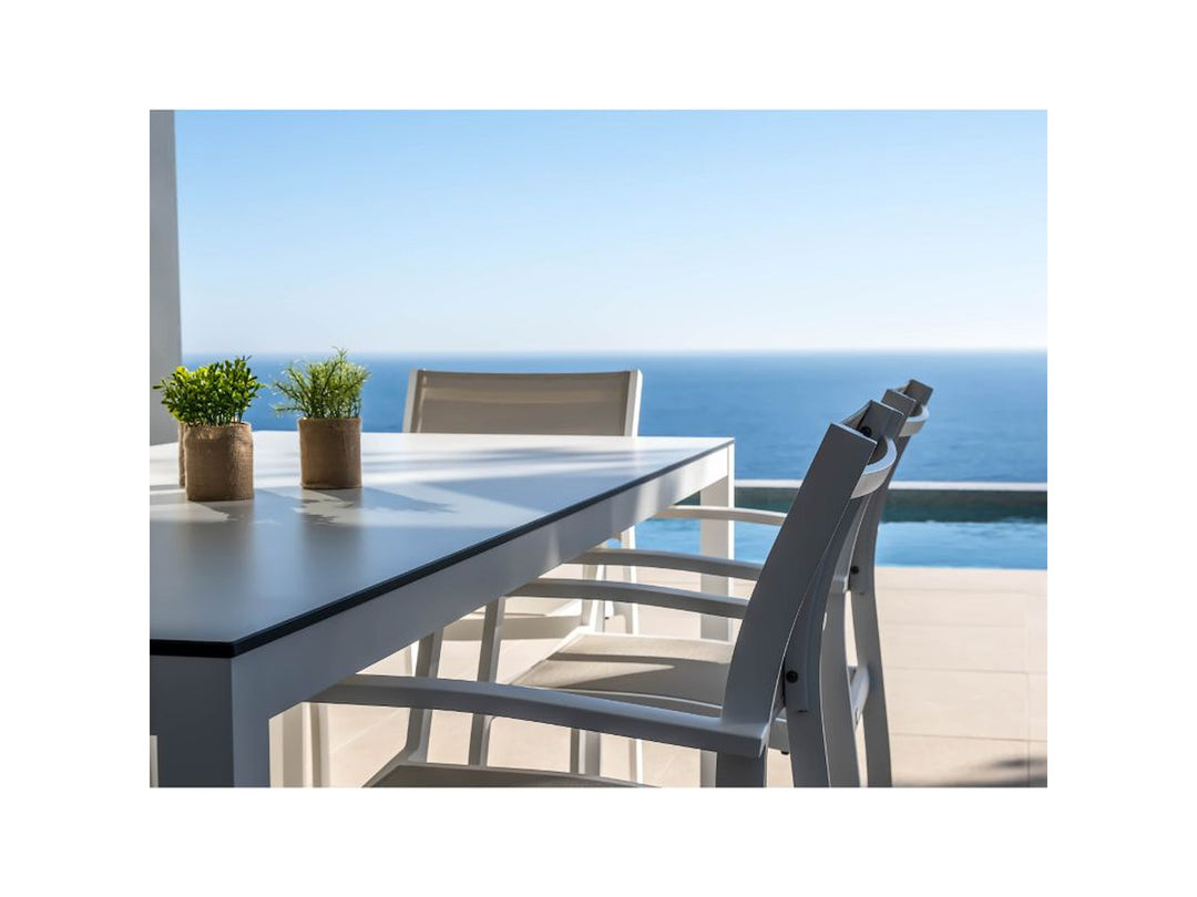 Bord i alu/laminat 130 x 80 cm | Brunei | Balliu Hvid