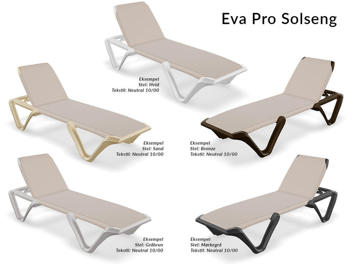 Solseng i plast med mørkegrå betræk | Eva Pro Prestige | Balliu